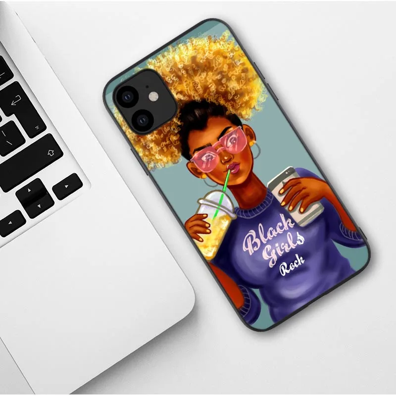 Черный Африканский художественный чехол для iPhone X XR XS Max 8 7 Plus 6 6s Plus melanin poppin силиконовый чехол для iPhone 11 Pro Max - Цвет: TPU