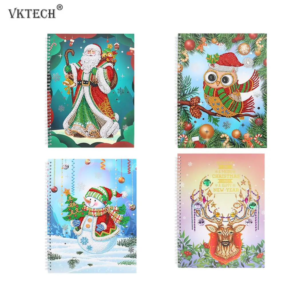 

DIY Santa Claus Special Shaped Diamond Painting Notebook 50 Pages A4 Office Notebook Diary Book Sketchbook Christmas Gift