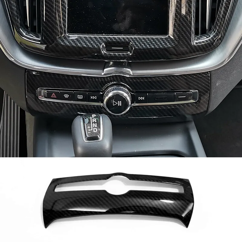 

For Volvo XC60 2018 2019 ABS carbon fiber Car Air Conditioner Switch Frame Panel Decoration Cover Trim Auto Interior Accessories