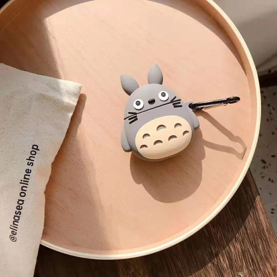 Для AirPods чехол 3D милый трехмерный мультяшный Тоторо чехол для Airpods 2/i10/i11TWS Proect чехол с крючок карабина