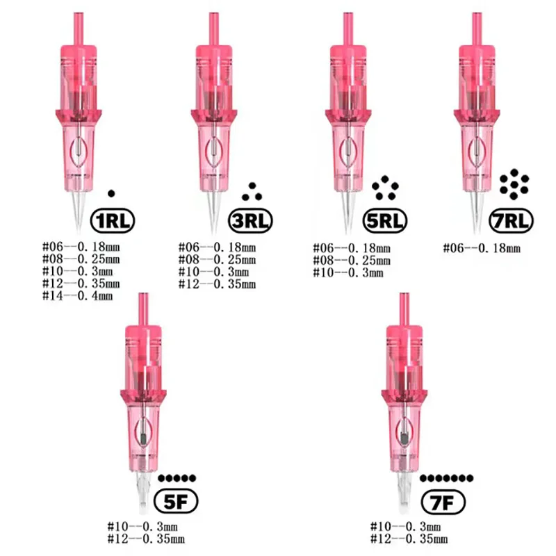 PMU Cartridge Needles 1201RL - 0.35mm for Tattoo Permanent Makeup