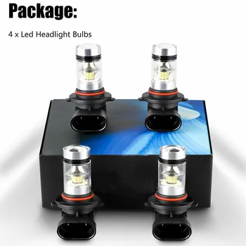 

4x 9005 9006 Combo LED Headlight Kit Fog Lamps Bulbs 6000K White High Low Beam 12-24V Car Waterproof Bright Night Driving Light
