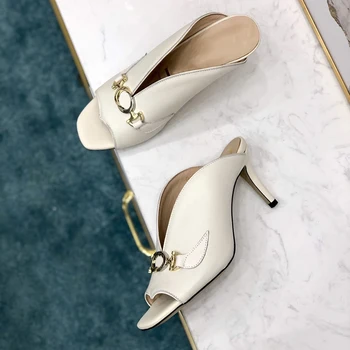 

New Fashion High Heels Sandals Summer Brand Design Round Toe Women Shoes Hot Slip-On Female Sandals