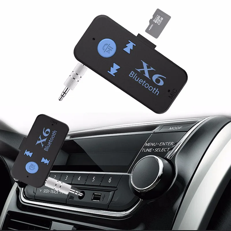 Автомобильный Bluetooth 4 1 приемник 3 5 мм aux + TF кардридер гарнитура для звонков стерео