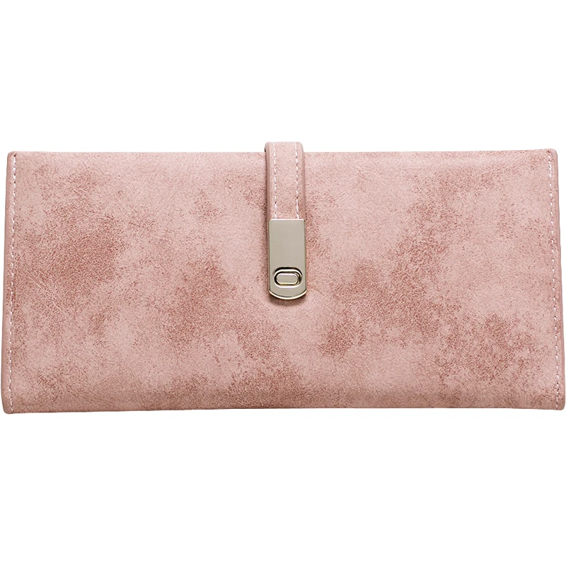 

2020 long wallet women matte pink Leather Lady coin Purse Clutch designer wallet luxury female wallets card Holder Carteras