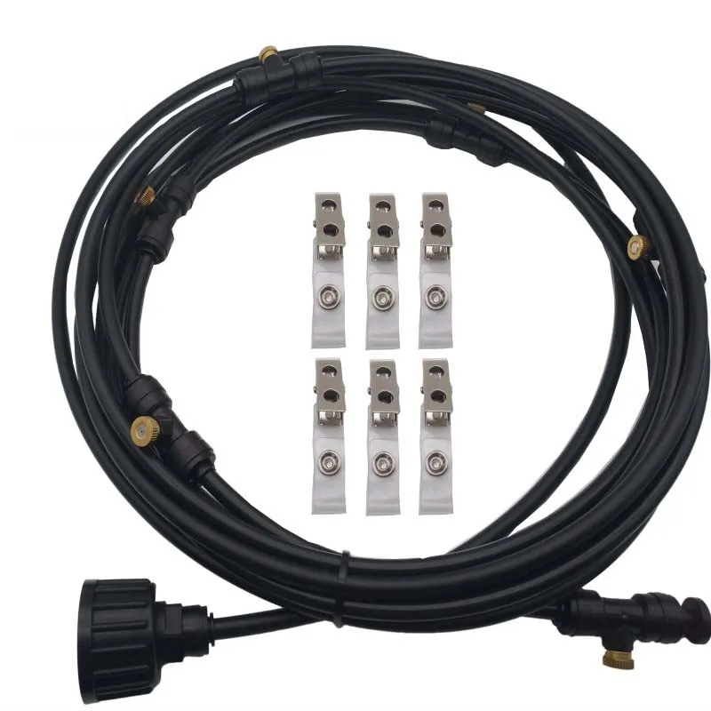 Black 15M Kits Нет требуемой мощности Наружная Туманная система охлаждения орошения сада wtih медные сопла - Цвет: Black 15M Kits