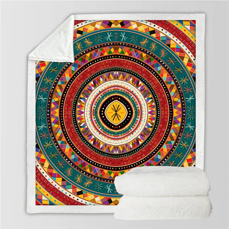 Постельные принадлежности Outlet Ацтекское плюшевое покрывало Африканское одеяло s для кровати фольклорное племя круги шерпа одеяло геометрические красочные постельные принадлежности - Цвет: 1