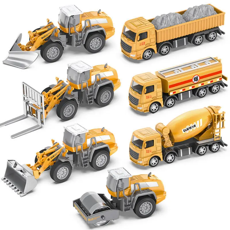 Alloy engineering truck, excavator, toy car, boy simulation model set, bulldozer, excavator, mixer truck, crane, children’s holi