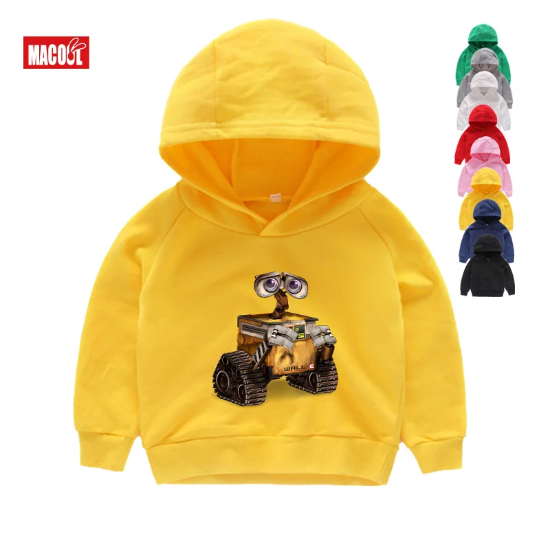Wall-E Eve/забавная толстовка с изображением робота Homme Jollypeach; Новинка года; дышащие толстовки с капюшоном; Детские От 2 до 8 лет с длинными рукавами - Цвет: Kids Hoodies