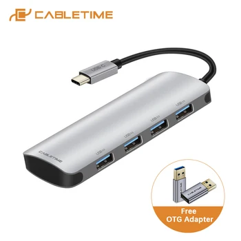 

Cabletime USB C HUB 4 ports USB 3.0 Charge USB Type C 3.1 Adapter with PD For Laptop MacBook Huawei Matebook Mate 30 C229