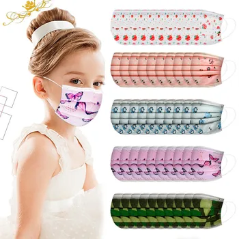 

50pcs Children's Print Mascarillas Desechables Anti-pollution Windproof Kids Mask Anti-smog Breathable Masques De Protection