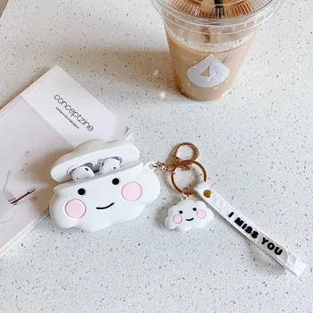 

For Apple Airpods 1 2 3 Cute 3D Cartoon Cloud Key Chain Hand Rope Wireless Earphone Headphone Protector Cover for AirPods Pro