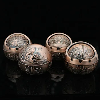 

Retro Metal Anti-fall Imitation Wind with Lid Seal High-end Spherical Ashtray Home Gift Ornaments