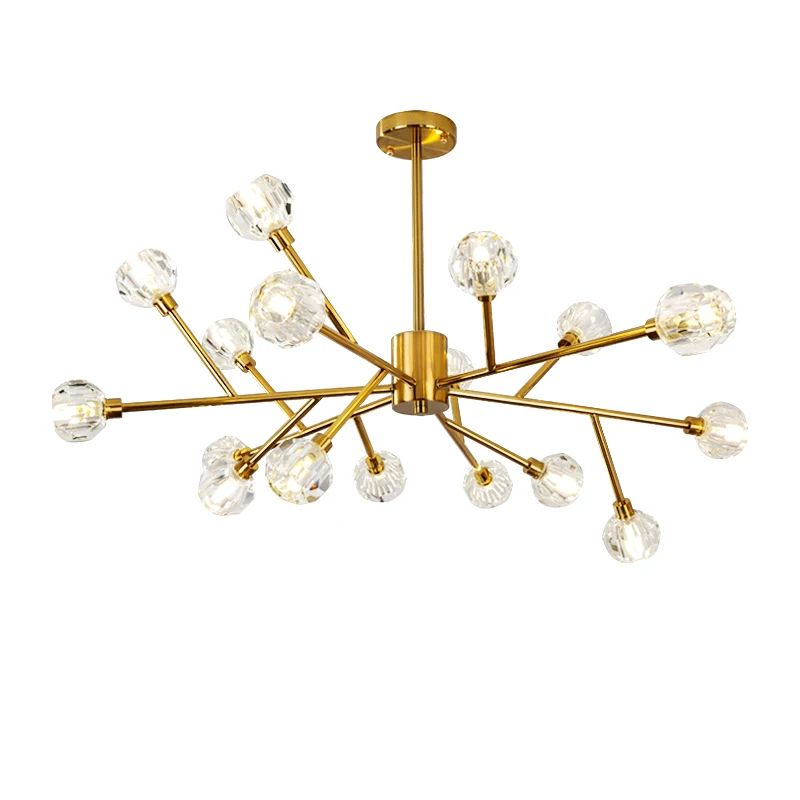 

Nordic Lamps Wrought Iron Living Room Lamp Bedroom Molecular Lamp Light Luxury Ins Living Room Dining Room Magic Bean Chandelier