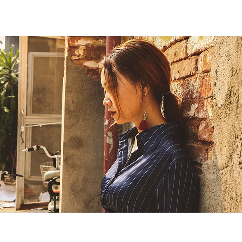 

European and American tassels long Earrings Fashion retro national style earrings