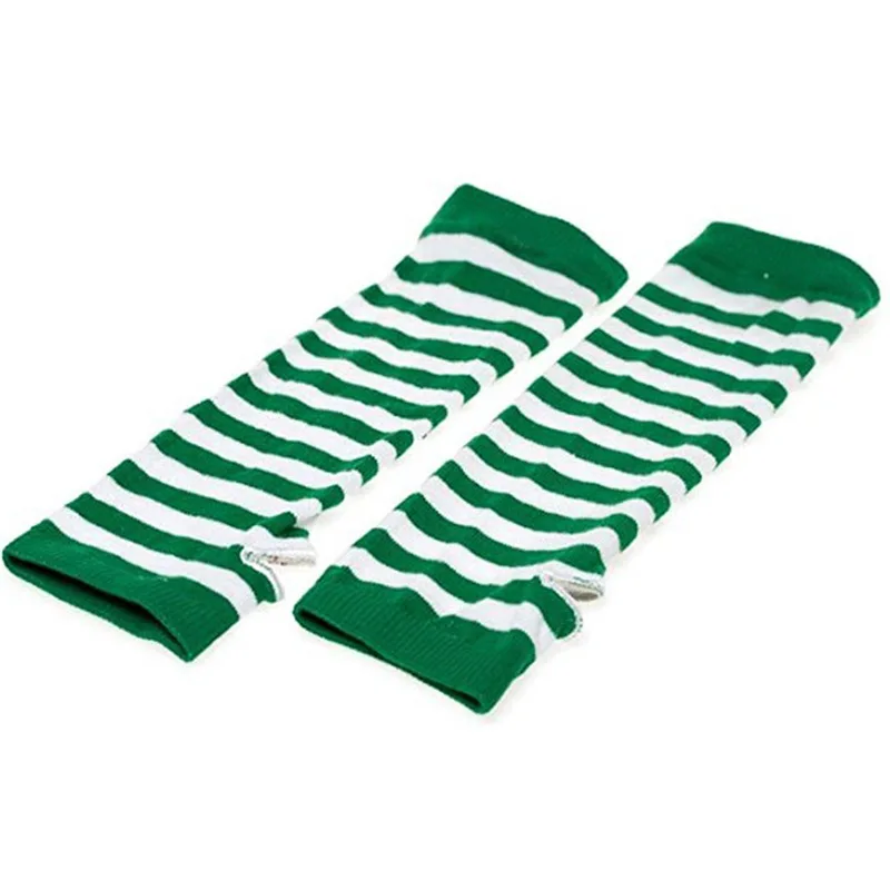 Fashion Striped Arm Sleeve Thumbhole Sleeves Knee High Socks Set for Cosplay Christmas Fingerless Stretchy Gloves Stockings