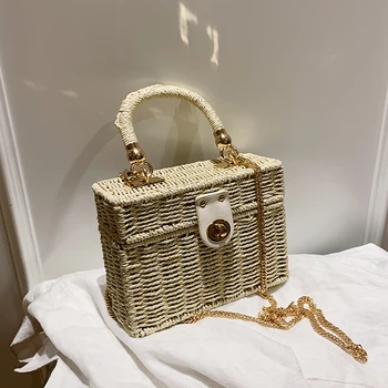 

NEW French Design Fashion Woven Box Bag Handbag & Elegant Chain Shoulder Bag Messenger Bag Width 19cm Height 14cm Thickness 8cm