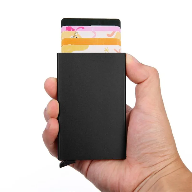 

Anti-theft Credit Card Holder Men Slim Anti Protect Travel ID Cardholder Women Rfid Wallet Automatic Metal Case Porte Carte