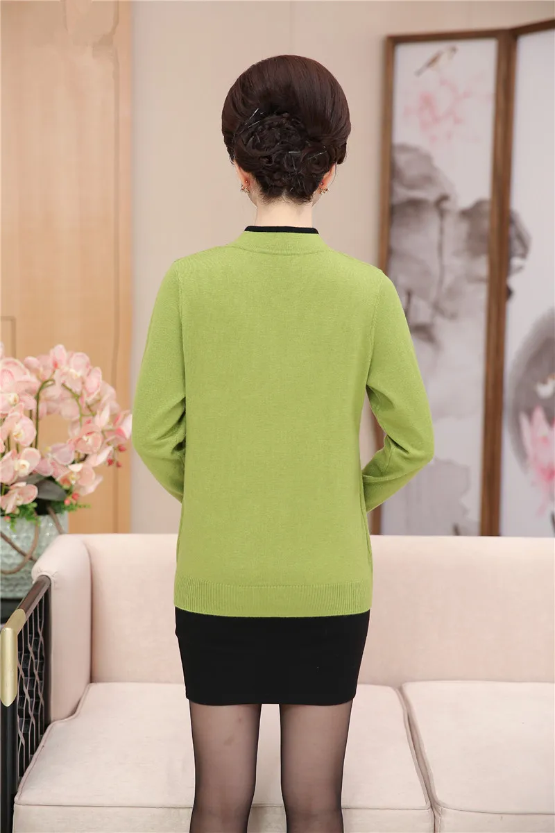 Женский кашемировый свитер теплый вязаный элегантный blusa tricot осень зима плюс размер поддельные свитера из двух частей Одежда для мамы