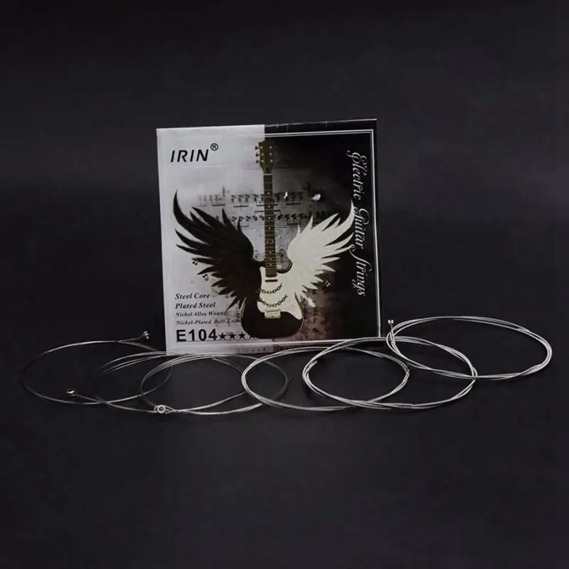 

IRIN Electric Guitar Strings (.008-.038)inch Nickell-plated Ball-End 6Pcs/Set White Strings For Guitar Musical