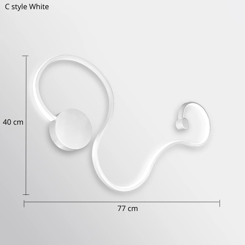 C 77 cm White Красивая бра Современные настенные светильники для спальни,учебы,гостиной,балкона,комнаты,белый/черный акриловые роскошная лампа - Цвет абажура: C 77 cm White