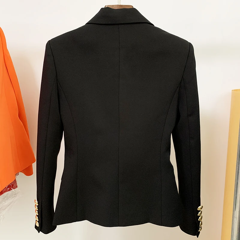TOP QUALITY New Fashion 2024 Designer Jacket Women's Classic Double Breasted Metal Lion Buttons Blazer Outer Size S-5XL 2
