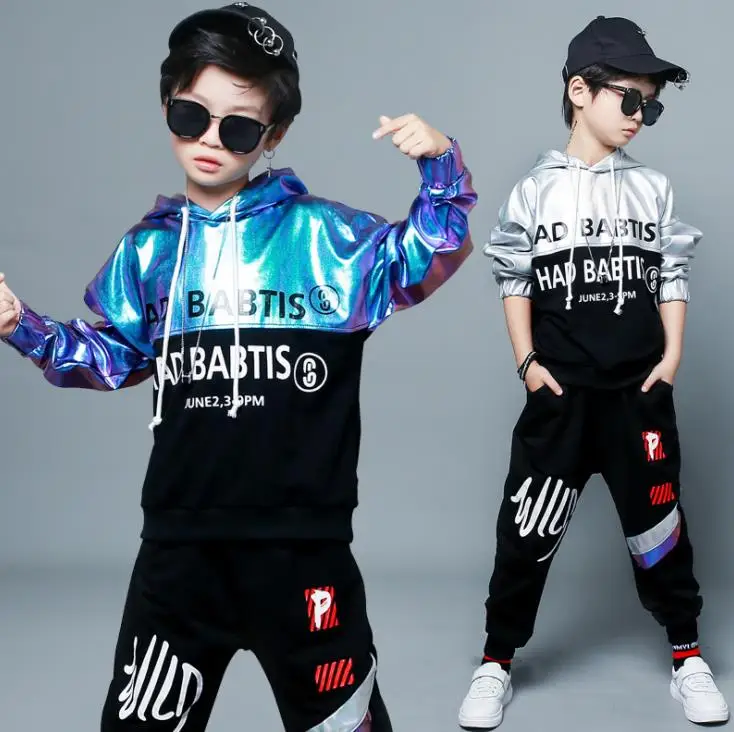 

Fashion Set Kids Suit Boys 2019 Autumn Outfit Suits Hip Hop 2Piece Sets Unisex Cotton Red Blue Parkour Boy Clothing Letter Print