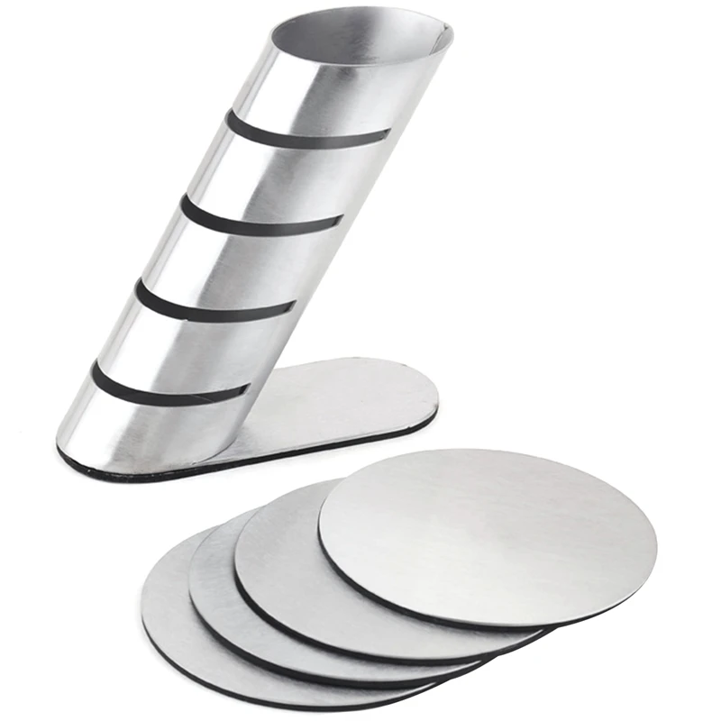 4Pcs/Set Spinning Drinks Coasters Stainless Steel Metal Coaster Cup Mat Pads Tableware Placemat Cup Bowl Insulation
