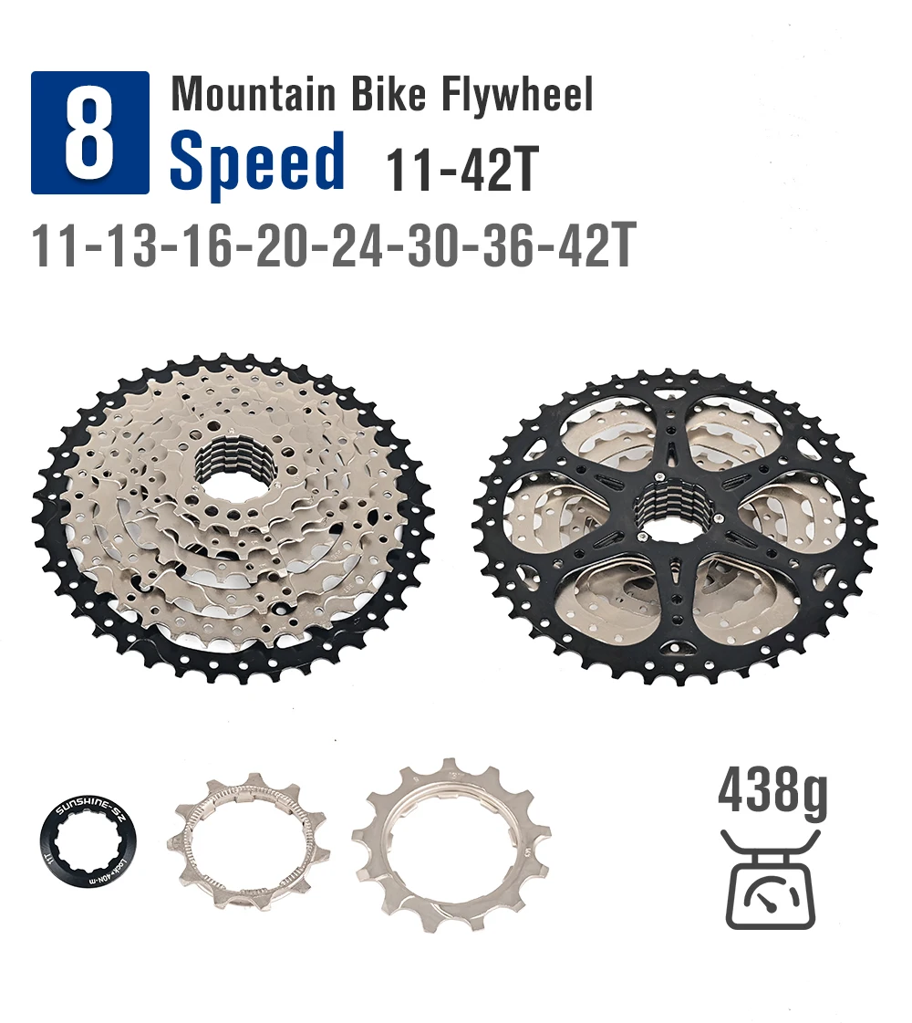 SUNSHINE MTB Bike Cassette Freewheel 8 9 10 11 12 Speed 11-32T/36T/40T/42T/50T Bicycle Flywheel K7 Sprocket For Shimano HG Hub