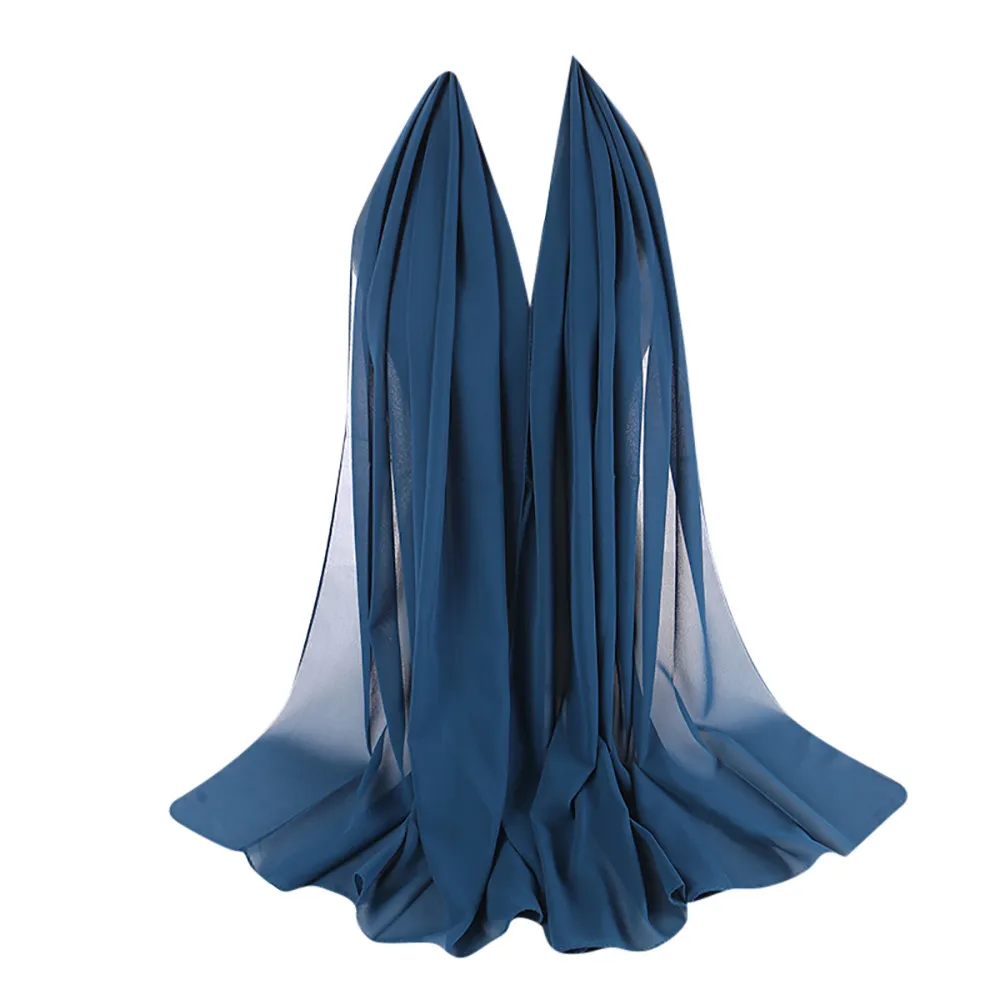 Woman'S шарф простой пузырь шифон шарф обёрточная бумага печати сплошной Цвет шаль на голову мусульманские хиджабы шарфы/шарф 17 цветов# за