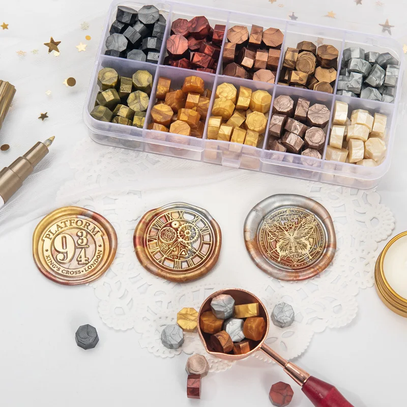 Boxed Multi-color Octagonal Lacquer Wax Lacquer Seal Sealing Wax Envelope Decoration Wedding Invitation Sealing