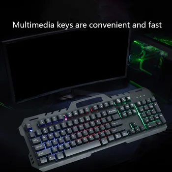 

Wired Keyboard Backlight Illuminated USB Metal Gaming Keyboard Home Computer PC Laptop Mechanical Keypad