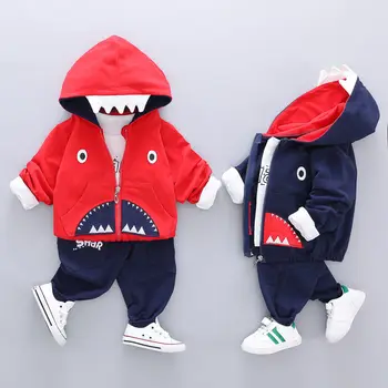 

Boys Cloth Suits Cartoon Casual Baby Kids Boys Outerwear Hoodie Jacket SHIRT PANTS 3pcs/set Baby Sport Boys Clothing Sets Suits