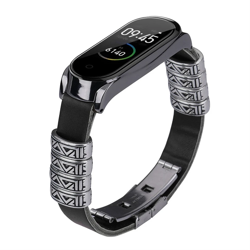 

For Xiaomi Mi Band 3 / 4 Smart Watch Business Bracelet Lightweight Leather Smart Wrist Watch Band Strap Durable Fashion #4