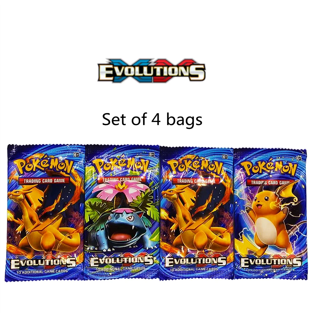 Random 1 bag of Pokemon game Battle Card English collection Pikachu spray fire dragon children's toy card Cartoon blind bag card