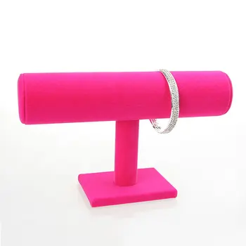 

Portable Velvet Bracelet Bangle Necklace Chain Watch T-Bar Organizer Rack Jewelry Display Stand Holder EIG88