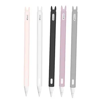 

Cute Rabbit Ear Anti-scroll Soft Silicone Protective Sleeve Pouch Case Skin Nib Cover for Apple i-Pad Pro Pencil 2nd