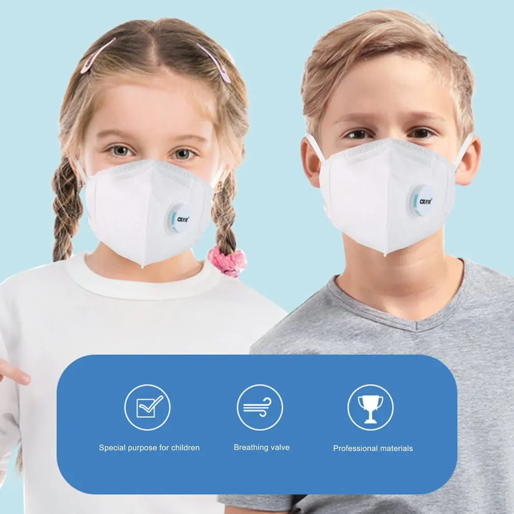 

Kn95 Mask With Breathing Valve Dust-Proof Anti-Fog 4-Layer Child Protective Mask For children kids child