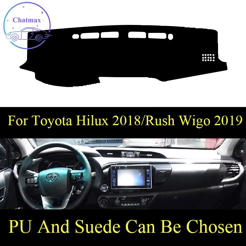 

Customize For Toyota Hilux 2018/Rush Wigo 2019 Dashboard Console Cover PU Leather Suede Protector Sunshield Pad