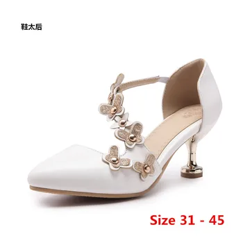 

Summer High Heels D'Orsay Scarping Women's party Wedding High Heel shoes Stiletto Woman Pumps Small Big Size 31 - 45