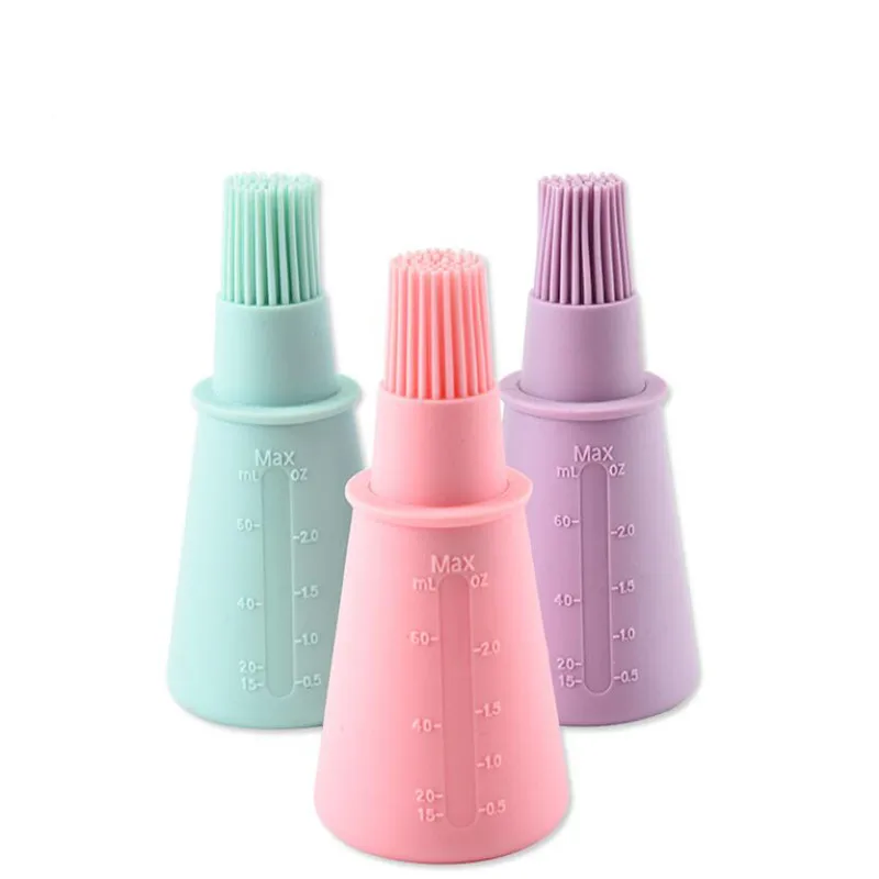 Oil Brush Silicone Basting Brush Silicone Baking Bakeware Bread Cook Brushes Pastry Oil Bottle BBQ Basting Brush Tool with Brushes Scale Cooking Basting Grill