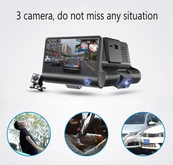 

Car DVR 3 Cameras Lens 4.0 Inch Dash Camera Dual Lens With Rearview Camera Video Recorder Auto Registrator Dvrs Dash Cam