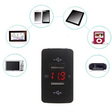 12V 24V Dual USB Auto Ladegerät Port Auto Adapter LED Voltmeter Buchse Für Honda CIVIC CROSS CRV ODYSSEY(China)