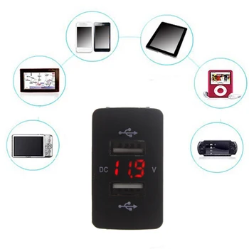 

12V 24V Dual USB Car Charger Port Auto Adapter LED Voltmeter Socket For Honda CIVIC CROSSTOUR CRV ODYSSEY