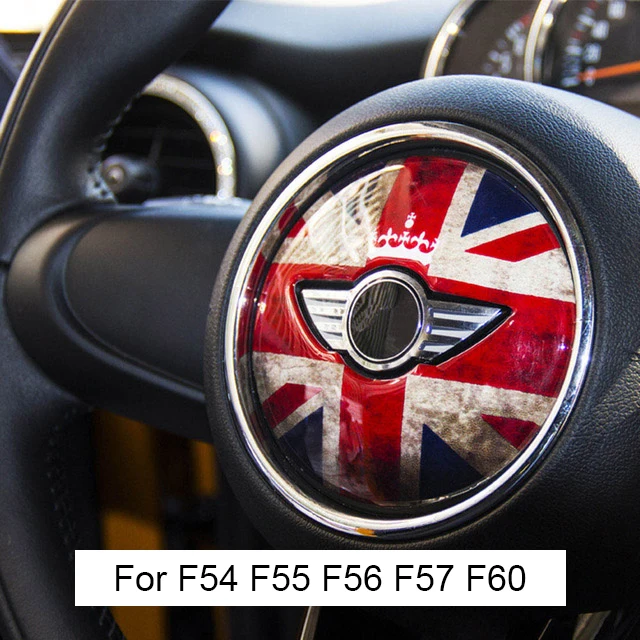 Наклейки на рулевое колесо автомобиля наклейки украшение интерьера для Mini Cooper One S JCW R52 R55 R56 R60 R61 F54 F55 F56 F60 аксессуары - Название цвета: Retro Red Jack
