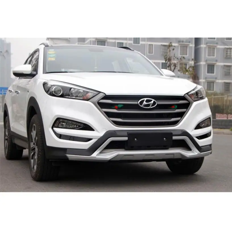 Для автомобильного бампера для hyundai Tucson. Высокое качество абсолютно ABS защитная пластина передняя+ задняя автомобильные аксессуары