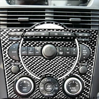 

4pcs/set Carbon Fiber Console CD Panel Frame Covers Trim Car Styling Stickers for Mazda RX-8 2004-2008 LHD RHD