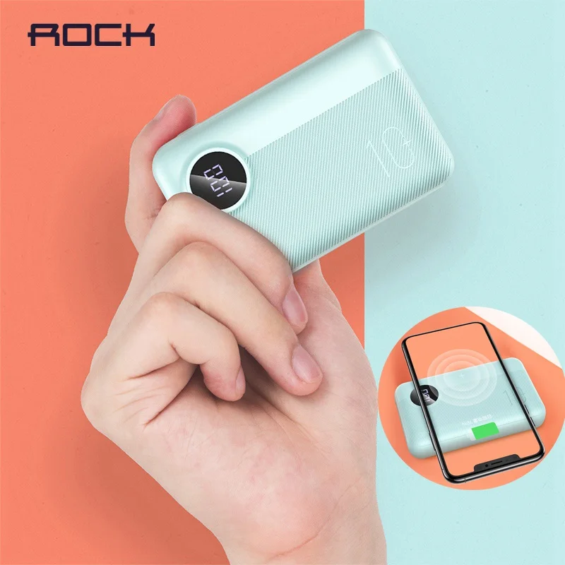 ROCK Mini Power Bank 10000 мАч светодиодный дисплей PD3.0 QC3.0 Быстрая зарядка портативная