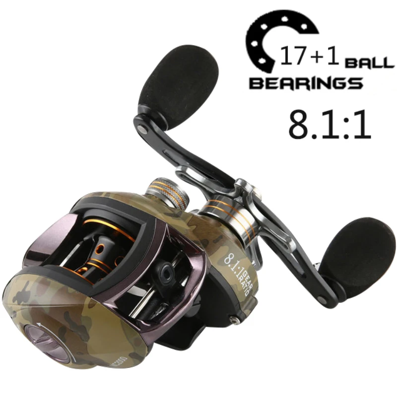 18+1BB Low Profile Baitcasting Fishing Reel 7.2:1 Right Hand Fish Reels #8Y 
