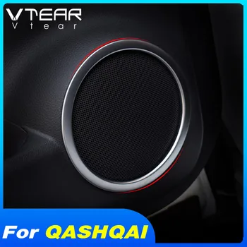

Vtear for Nissan Qashqai J11 Dualis 2 interior accessories ABS matt silver Door Speaker Ring Cover styling Decoration parts 2019